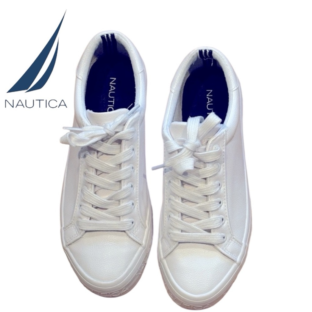 Nautica Classic White Lace-Up Sneakers